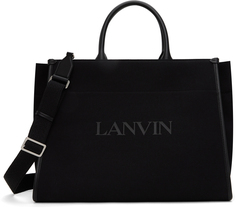 Черная большая сумка с принтом Lanvin