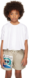 Детская белая рубашка с вышивкой Marni