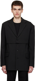 Черный комплект из пиджака и жилета 2-в-1 Feng Chen Wang