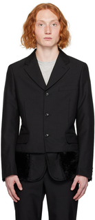 Черный многослойный пиджак из искусственного меха Comme des Garçons