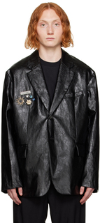 Черный квадратный пиджак из искусственной кожи Song for the Mute