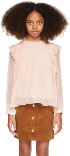 Детская розовая плиссированная блузка Chloe