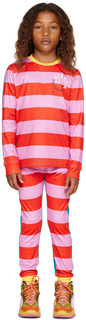 Детская разноцветная полосатая футболка с длинными рукавами и леггинсы Stella McCartney