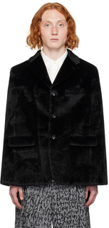 Черный пиджак из искусственного меха на пуговицах Comme des Garçons
