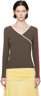 Paloma Шерстяная коричневая футболка с длинными рукавами и розмарином Paloma Wool