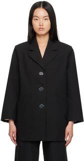 Черный пиджак с тремя пуговицами GANNI