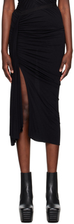 Черная юбка-миди с туманным узором Rick Owens Lilies