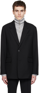Черный пиджак классического кроя Solid Homme