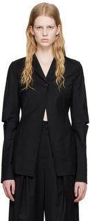 Черный пиджак с разрезными рукавами LVIR
