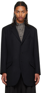 Черный пиджак с карманами и клапаном Y&apos;s For Men
