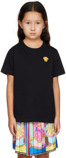 Детская черно-золотая футболка с изображением Медузы Versace