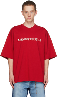 Красная потертая футболка mastermind JAPAN