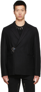 Черный шерстяной пиджак с замком Givenchy