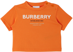 Футболка Baby Orange Horseferry Светло-кораллово-оранжевый Burberry