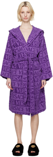 Пурпурный халат с капюшоном Versace Underwear