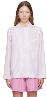 Пижамная рубашка в розово-белую полоску Tekla