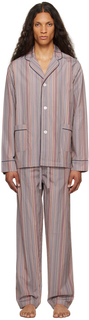 Многоцветный пижамный комплект в фирменную полоску Paul Smith