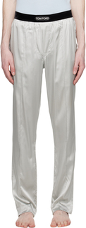 Серые пижамные брюки с защипнутыми швами TOM FORD