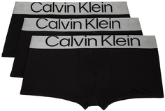 Набор из трех черных боксеров из стали Calvin Klein Underwear, обновленный дизайн