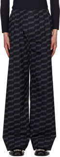 Черные пижамные брюки с монограммой BB Balenciaga