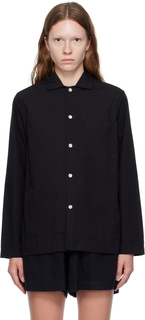 Черная пижамная рубашка на пуговицах Полностью черный Все Tekla