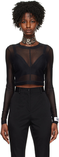 Черная футболка с длинным рукавом и круглым вырезом Kim Kardashian Edition Dolce &amp; Gabbana