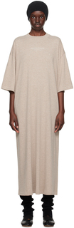 Бежевое платье-миди с рукавом 3/4 Fear of God ESSENTIALS