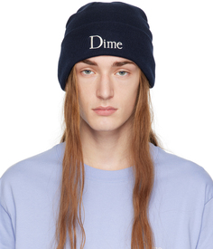 Темно-синяя классическая шерстяная шапка-бини Dime