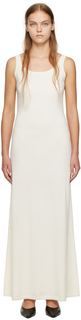 Белое платье-макси с овальным вырезом Max Mara