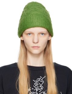 Зеленая шерстяная шапка-бини груша Acne Studios