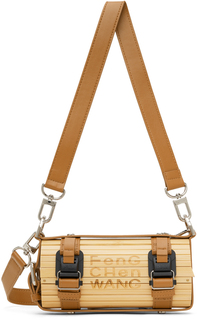 Маленькая бежево-коричневая бамбуковая сумка Feng Chen Wang
