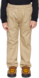 BAPE Kids Бежевые брюки с подвернутыми краями