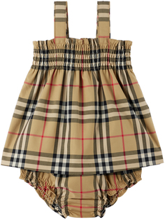 Baby Beige Vintage Check Платье и шаровары Archive бежевый Burberry