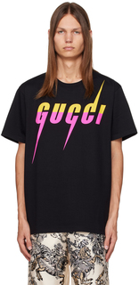 Черная футболка с принтом Blade Gucci