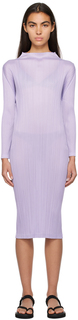 Октябрьское платье миди фиолетового цвета со складками, пожалуйста, Issey Miyake Pleats Please Issey Miyake