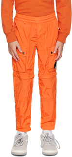 Детские оранжевые брюки-карго с линзами C.P. Company Kids