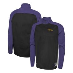 Мужская черная куртка Baltimore Ravens Joint Authentic O-Line с полумолнией на молнии реглан New Era