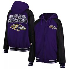 Мужская спортивная куртка Carl Banks Purple Baltimore Ravens Defender реглан с капюшоном на молнии во всю длину университетская куртка G-III
