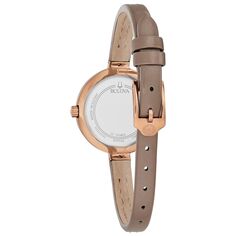 Женские кожаные часы Rhapsody с бриллиантовым акцентом — 97P143 Bulova