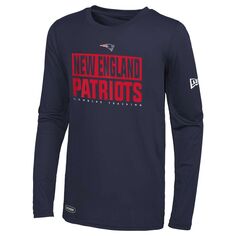 Мужская темно-синяя футболка New England Patriots с длинным рукавом с аутентичным офсайдом New Era