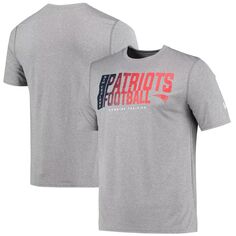 Мужская серая футболка New England Patriots с аутентичной игрой New Era