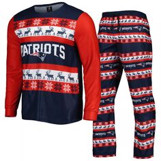 Мужской пижамный комплект FOCO Navy New England Patriots Team Ugly пижамный комплект