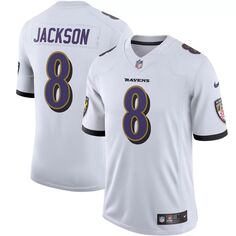 Мужское белое джерси Lamar Jackson Baltimore Ravens Vapor Limited Nike