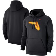 Мужской черный пуловер с капюшоном и клубным пуловером Florida State Seminoles Big &amp; Tall с альтернативным логотипом Nike