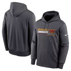 Мужской пуловер с капюшоном и логотипом Washington Commanders Prime антрацитового цвета Nike