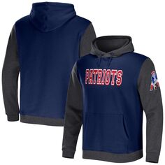 Мужская коллекция NFL x Darius Rucker от Fanatics темно-синий/серый пуловер с капюшоном New England Patriots с цветными блоками