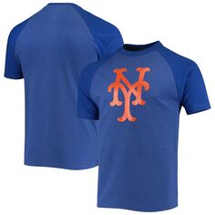 Мужская футболка с принтом Royal New York Mets реглан Stitches