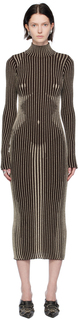 Коричневое платье-миди Trompe Loeil Jean Paul Gaultier