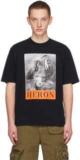 Черная футболка с цаплей Heron Preston