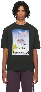 Черная футболка с цензурой цапли Heron Preston